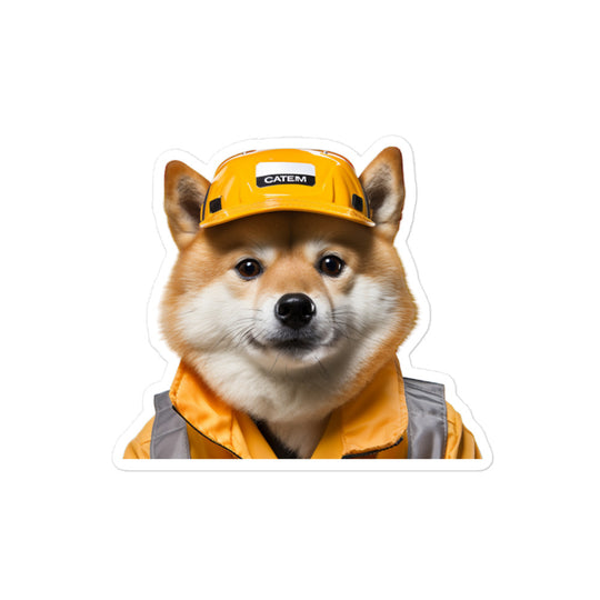 Shiba Inu Transit Operator Sticker - Stickerfy.ai