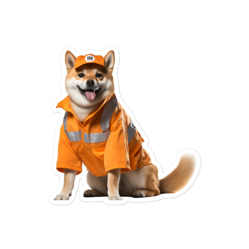 Shiba Inu Transit Operator Sticker - Stickerfy.ai