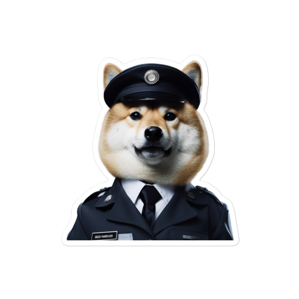 Shiba Inu Security Officer Sticker - Stickerfy.ai