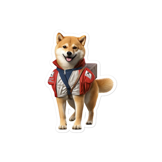 Shiba Inu Mail Carrier Sticker - Stickerfy.ai