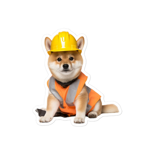 Shiba Inu Contractor Sticker - Stickerfy.ai