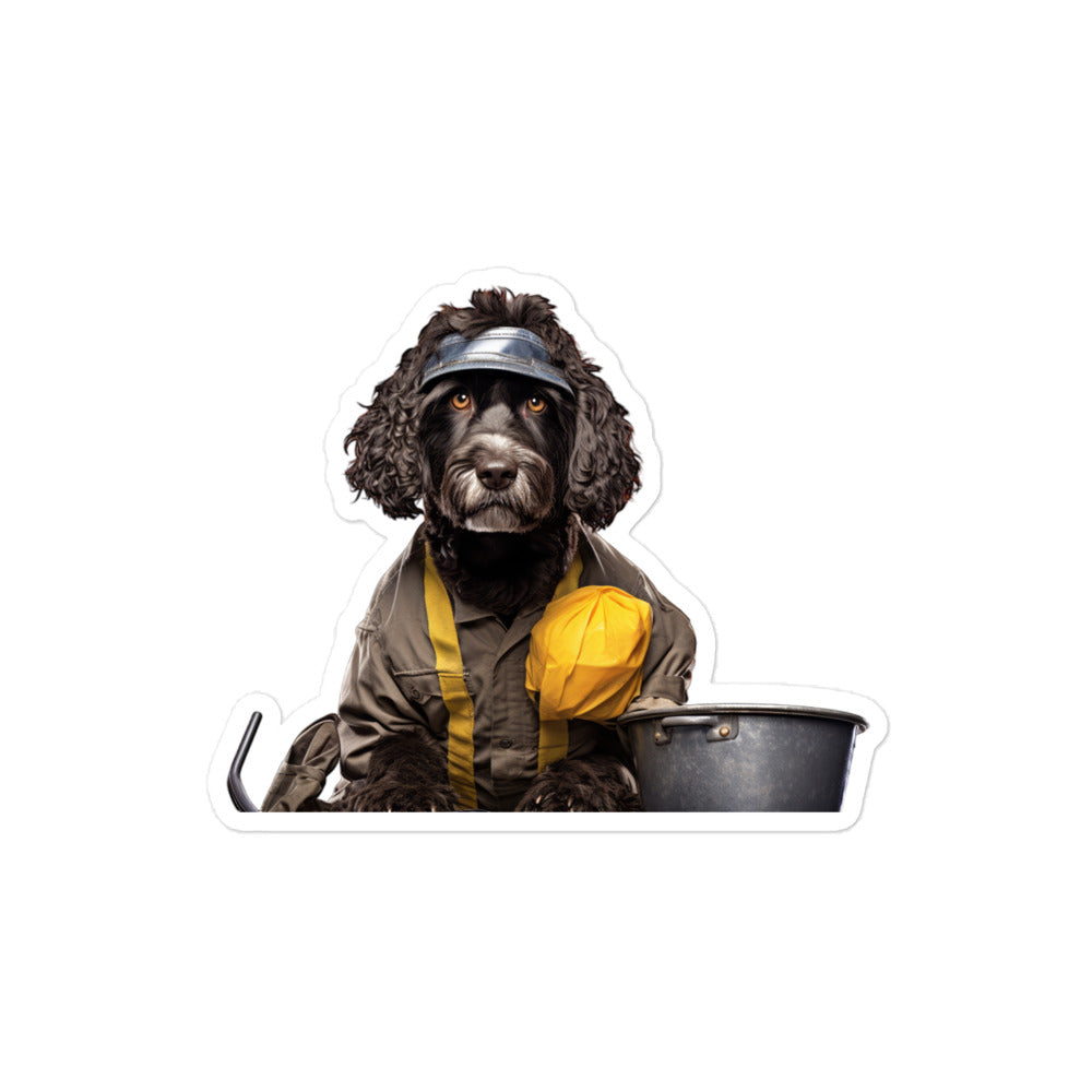 Portuguese Water Janitor Sticker - Stickerfy.ai