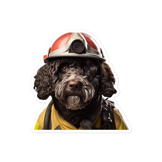 Portuguese Water Firefighter Sticker - Stickerfy.ai