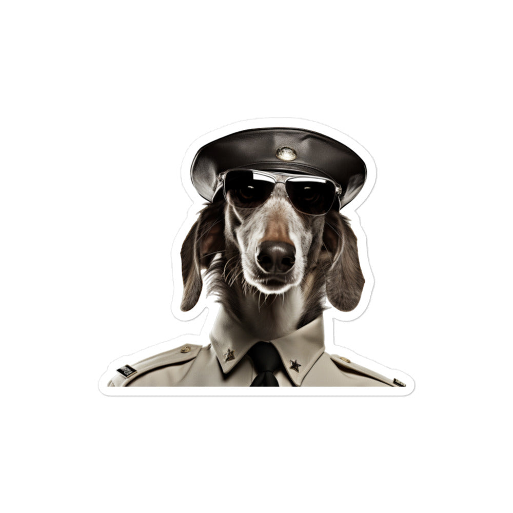 Saluki Security Officer Sticker - Stickerfy.ai
