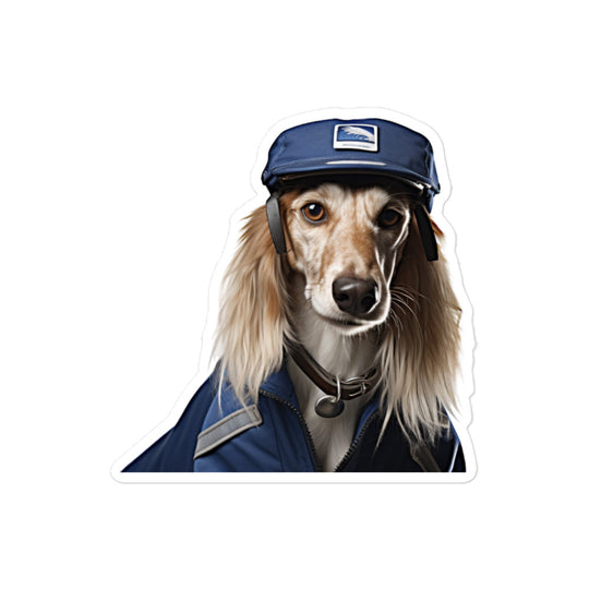 Saluki Mail Carrier Sticker - Stickerfy.ai