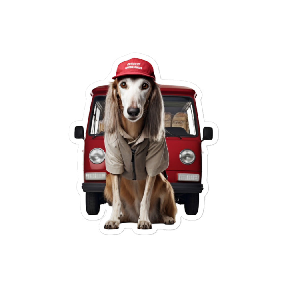 Saluki Mail Carrier Sticker - Stickerfy.ai