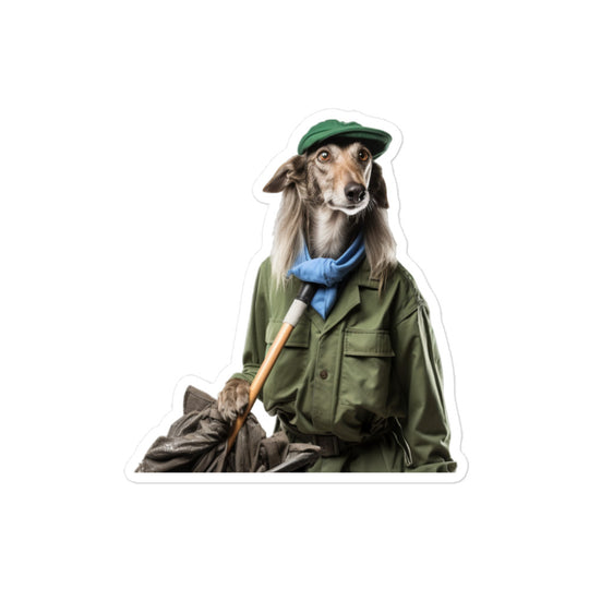 Saluki Janitor Sticker - Stickerfy.ai
