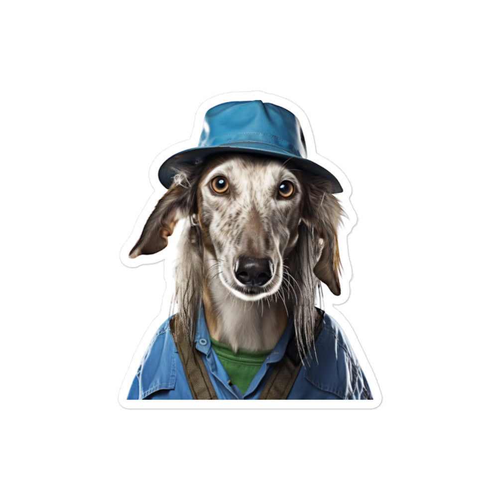 Saluki Janitor Sticker - Stickerfy.ai