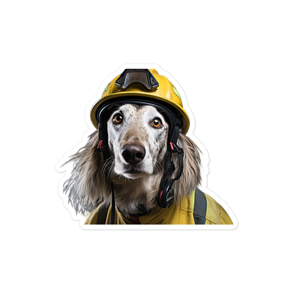 Saluki Firefighter Sticker - Stickerfy.ai