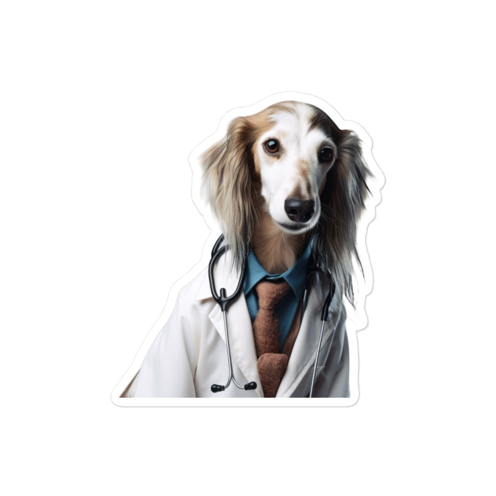 Saluki Doctor Sticker - Stickerfy.ai