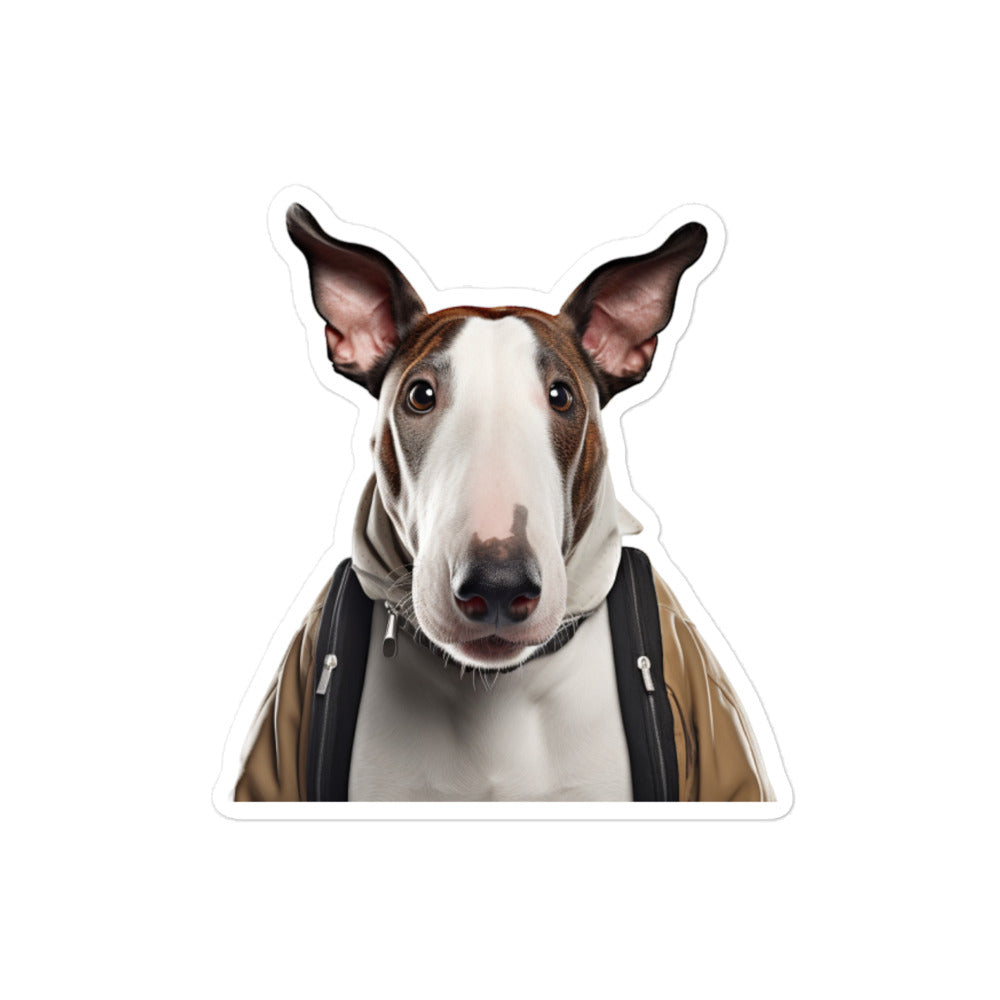 Bull Terrier Student Sticker - Stickerfy.ai