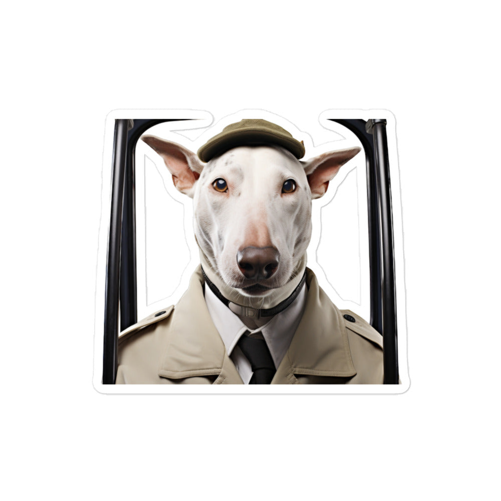 Bull Terrier Transit Operator Sticker - Stickerfy.ai