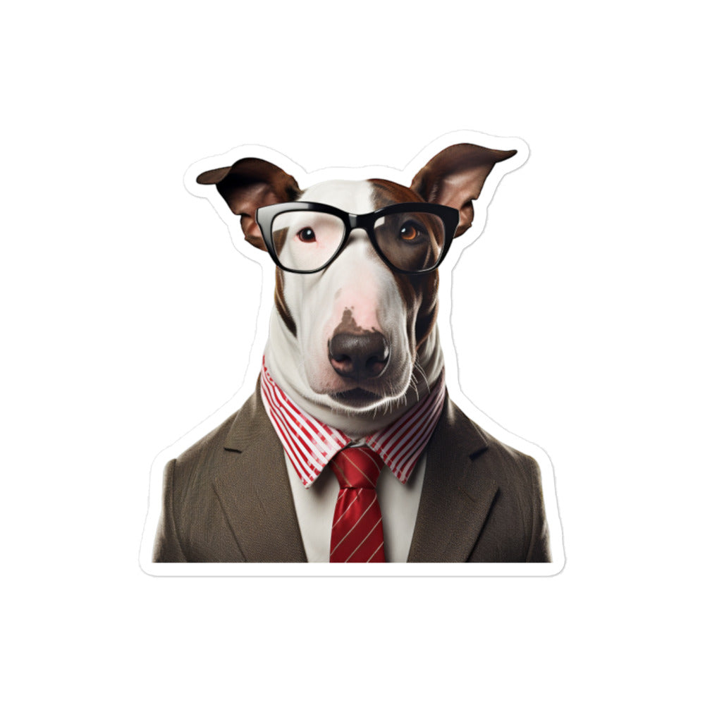 Bull Terrier Student Sticker - Stickerfy.ai