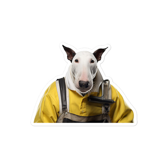 Bull Terrier Janitor Sticker - Stickerfy.ai