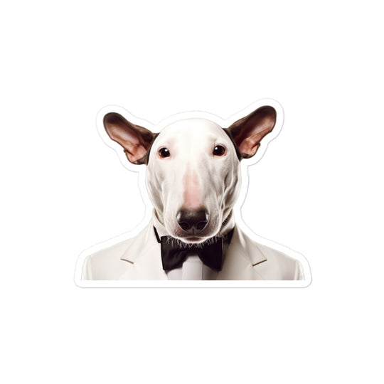 Bull Terrier Hotel Staff Sticker - Stickerfy.ai