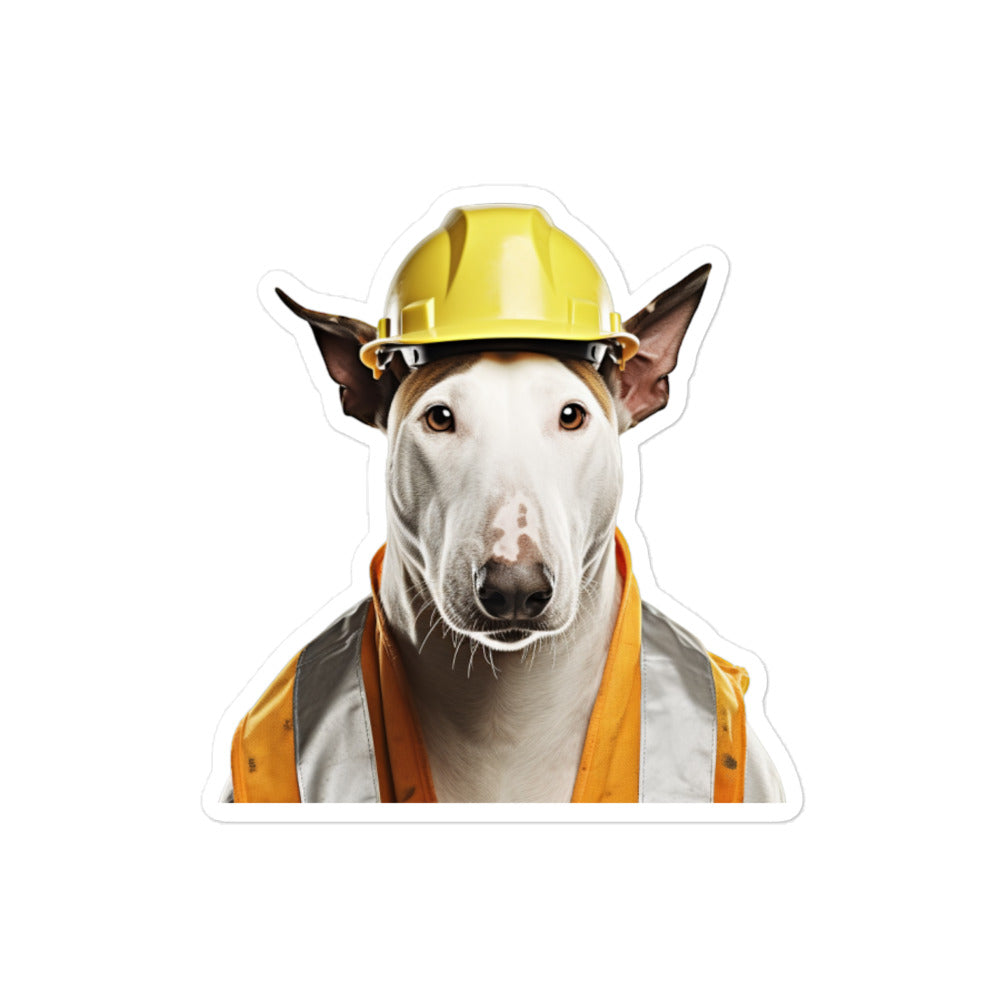 Bull Terrier Contractor Sticker - Stickerfy.ai