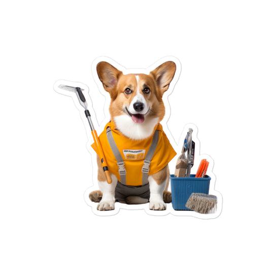 Welsh Corgi Janitor Sticker - Stickerfy.ai