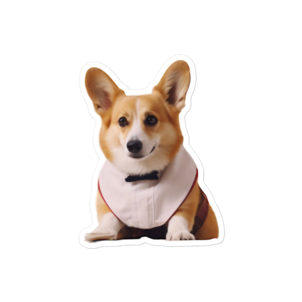 Welsh Corgi Hotel Staff Sticker - Stickerfy.ai