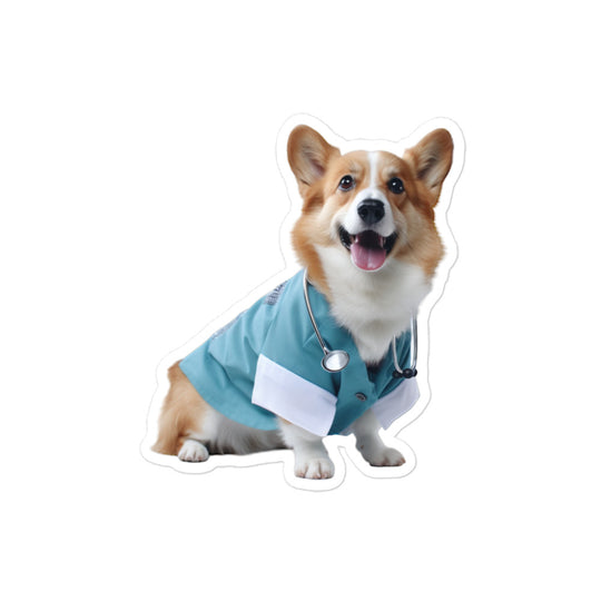 Welsh Corgi Doctor Sticker - Stickerfy.ai