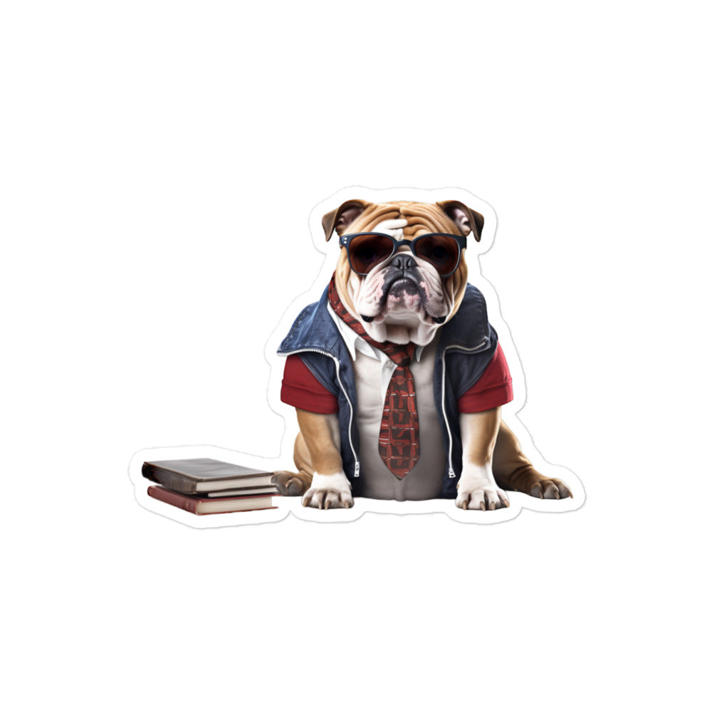 Bulldog Student Sticker - Stickerfy.ai