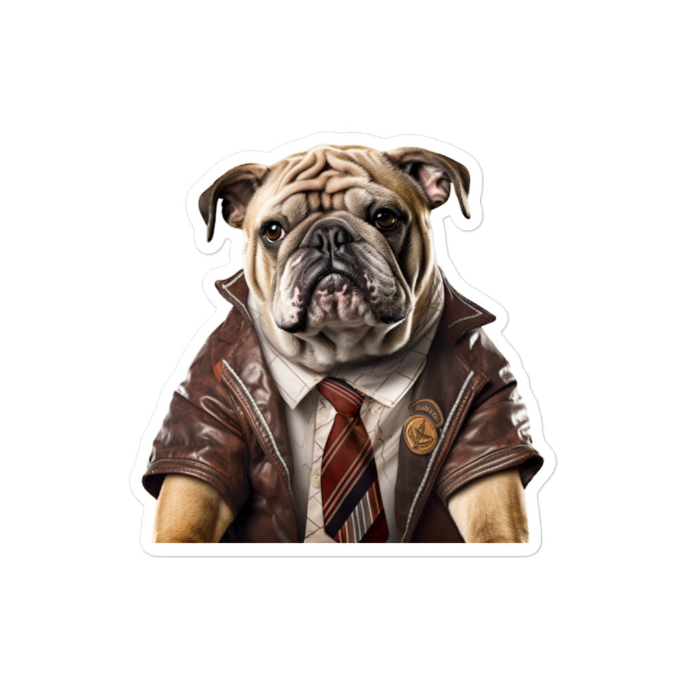 Bulldog Student Sticker - Stickerfy.ai