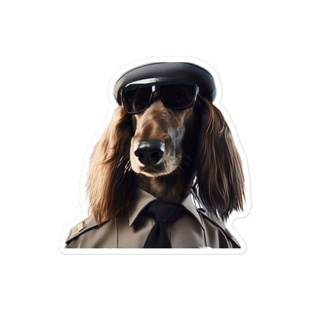 Afghan Hound Security Officer Sticker - Stickerfy.ai