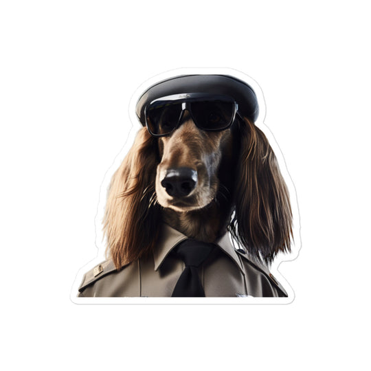 Afghan Hound Security Officer Sticker - Stickerfy.ai