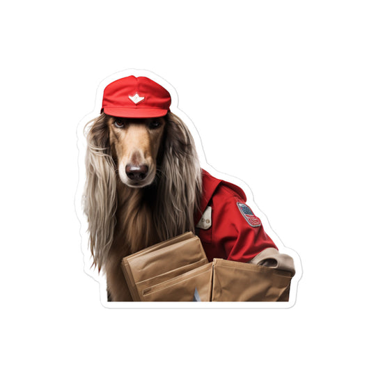 Afghan Hound Mail Carrier Sticker - Stickerfy.ai