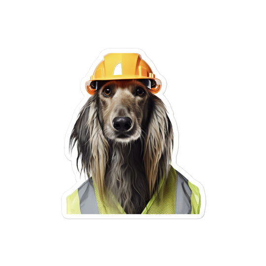 Afghan Hound Contractor Sticker - Stickerfy.ai