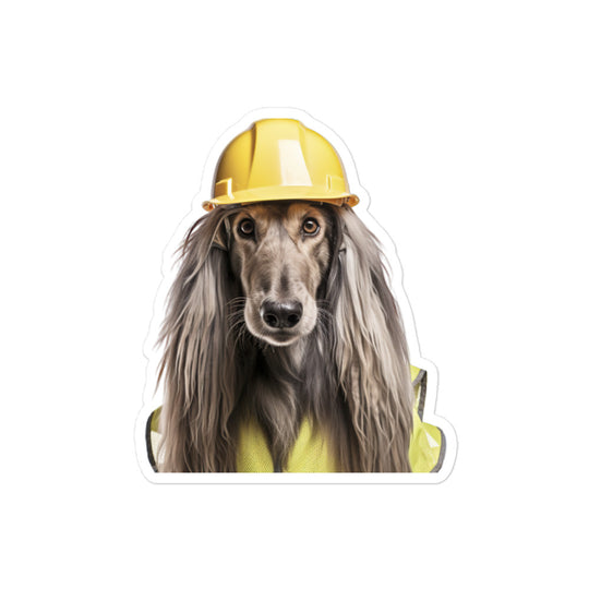 Afghan Hound Contractor Sticker - Stickerfy.ai