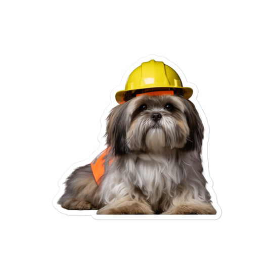 Lhasa Apso Contractor Sticker - Stickerfy.ai