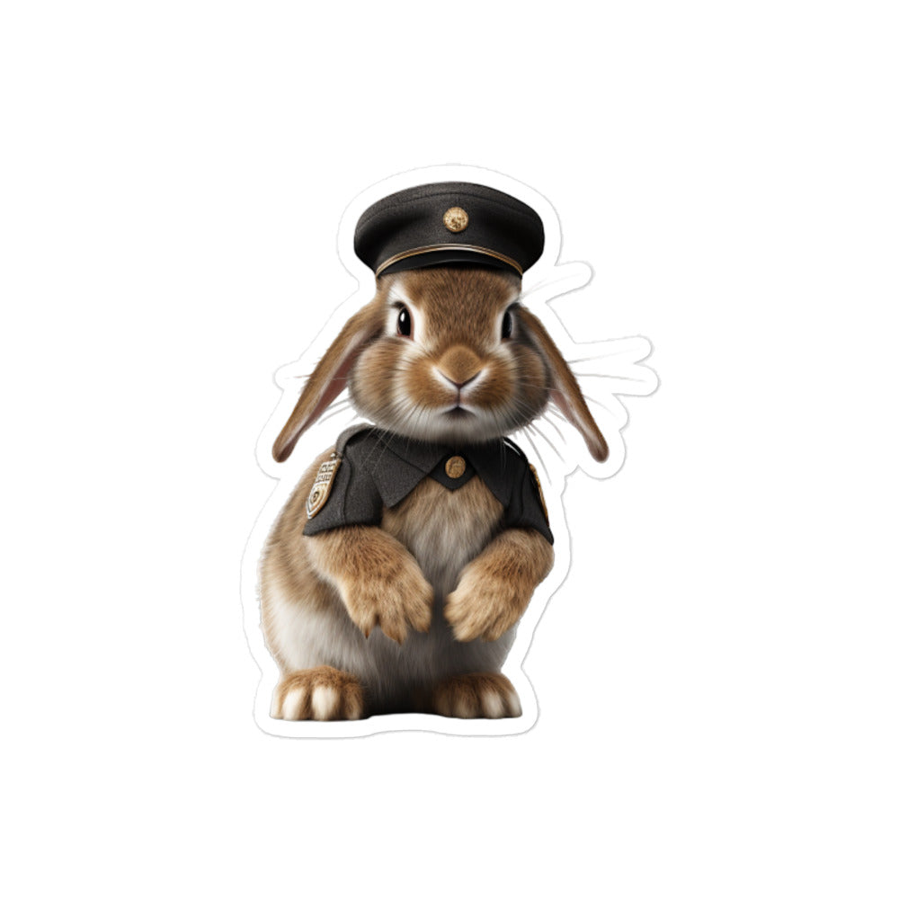 Britannia Petite Security Officer Bunny Sticker - Stickerfy.ai