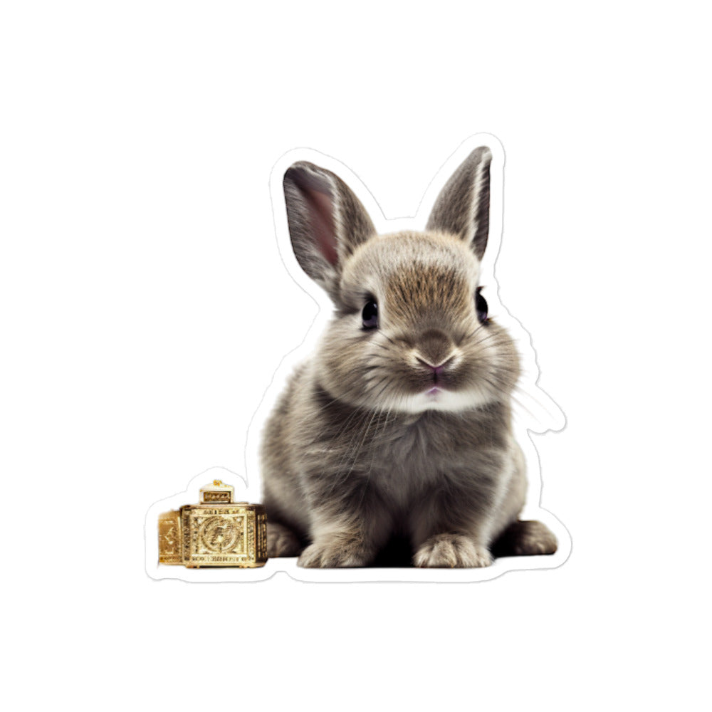 Britannia Petite Persuasive Sales Bunny Sticker - Stickerfy.ai