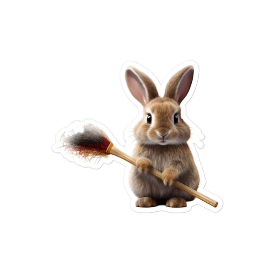 Britannia Petite Diligent Janitor Bunny Sticker - Stickerfy.ai