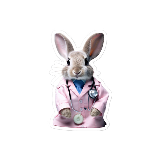 Britannia Petite Compassionate Doctor Bunny Sticker - Stickerfy.ai