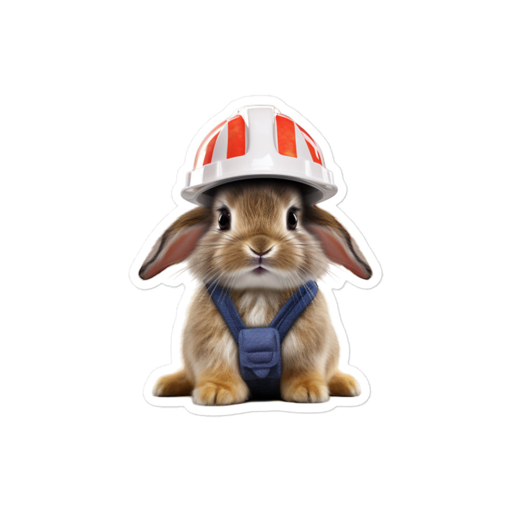 Britannia Petite Contractor Bunny Sticker - Stickerfy.ai