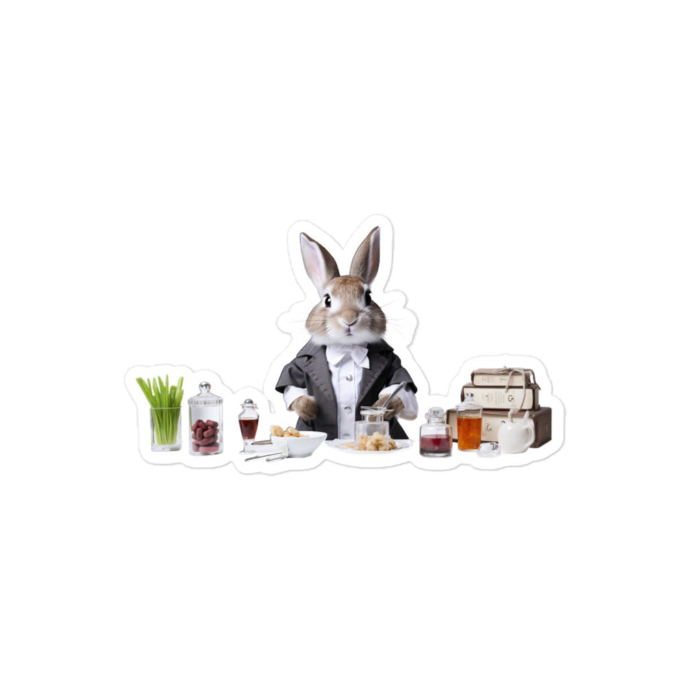 Britannia Petite Knowledgeable Pharmacist Bunny Sticker - Stickerfy.ai