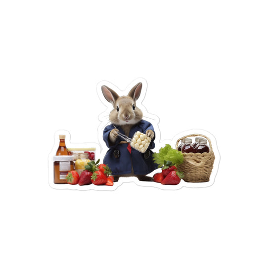 Britannia Petite Knowledgeable Pharmacist Bunny Sticker - Stickerfy.ai