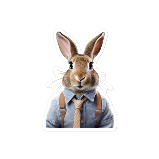 American Enthusiastic Student Bunny Sticker - Stickerfy.ai