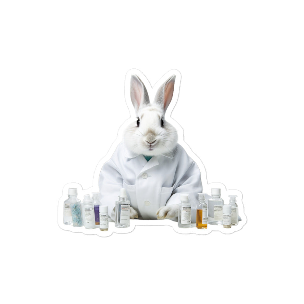 American Knowledgeable Pharmacist Bunny Sticker - Stickerfy.ai