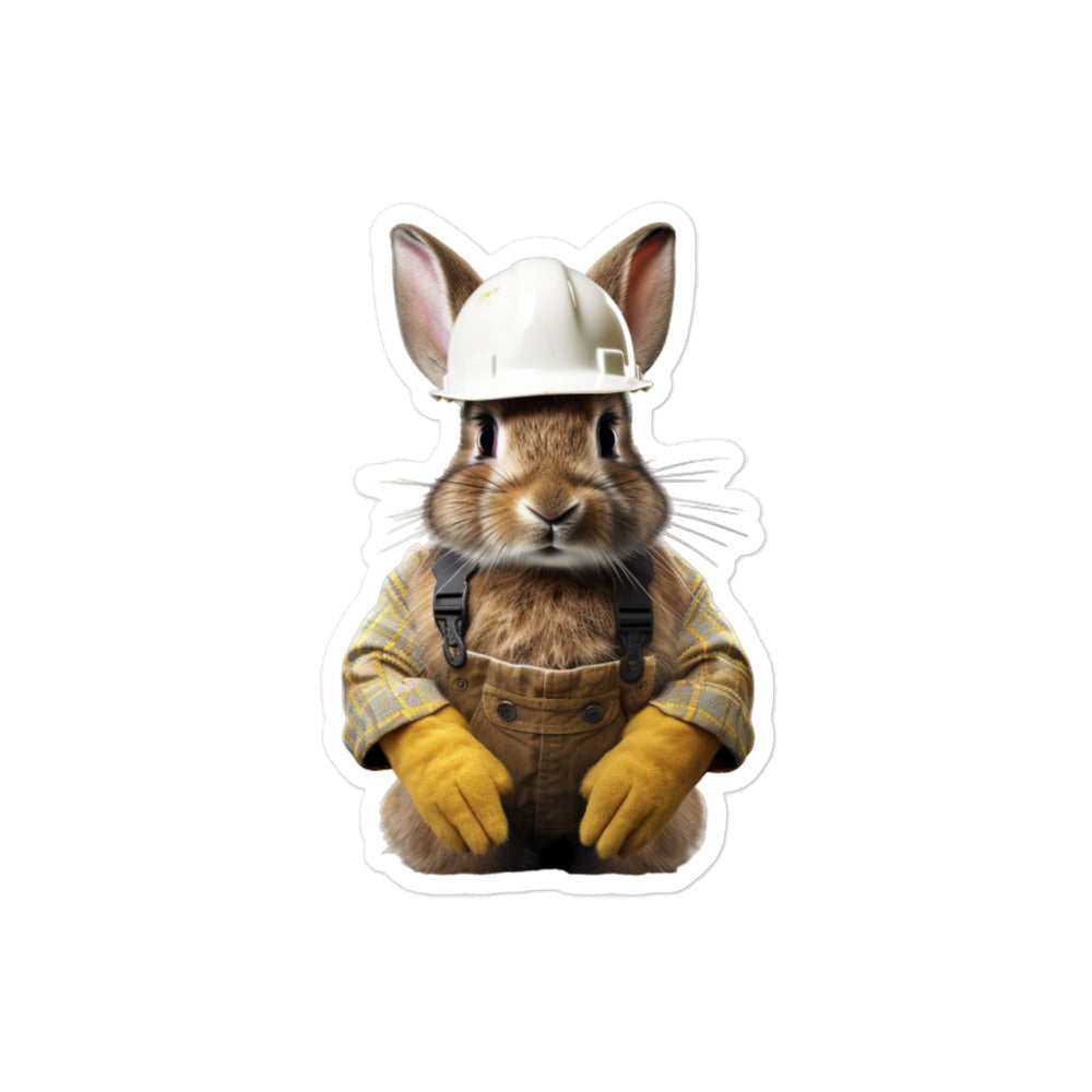 American Contractor Bunny Sticker - Stickerfy.ai