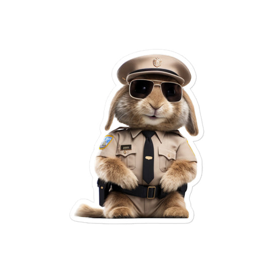 American Fuzzy Lop Security Officer Bunny Sticker - Stickerfy.ai