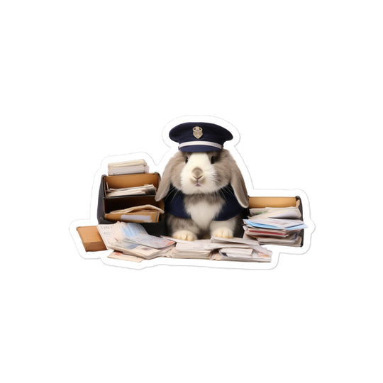 American Fuzzy Lop Mail Carrier Bunny Sticker - Stickerfy.ai