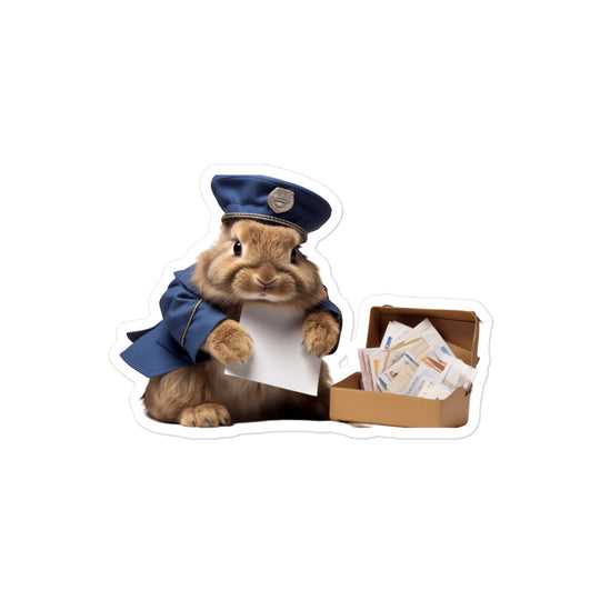 American Fuzzy Lop Mail Carrier Bunny Sticker - Stickerfy.ai