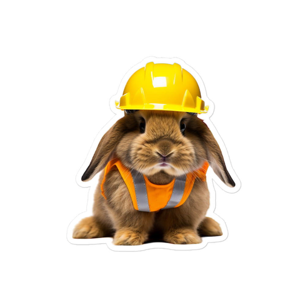 American Fuzzy Lop Contractor Bunny Sticker - Stickerfy.ai