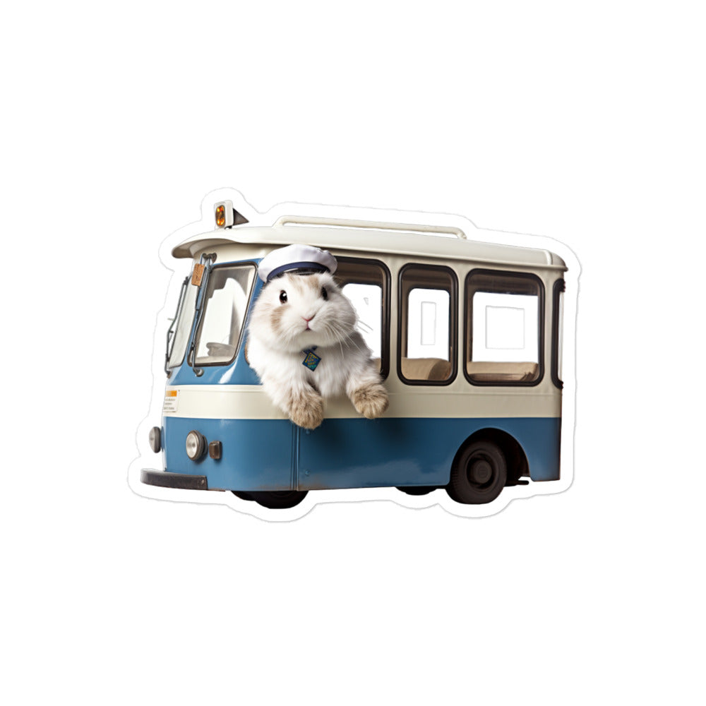 Angora Transit Operator Bunny Sticker - Stickerfy.ai