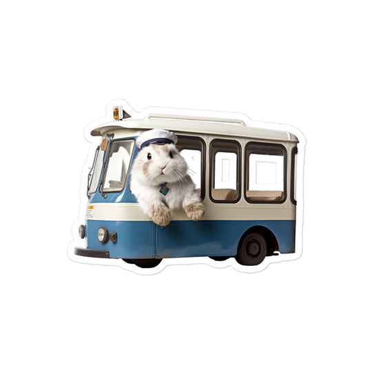 Angora Transit Operator Bunny Sticker - Stickerfy.ai