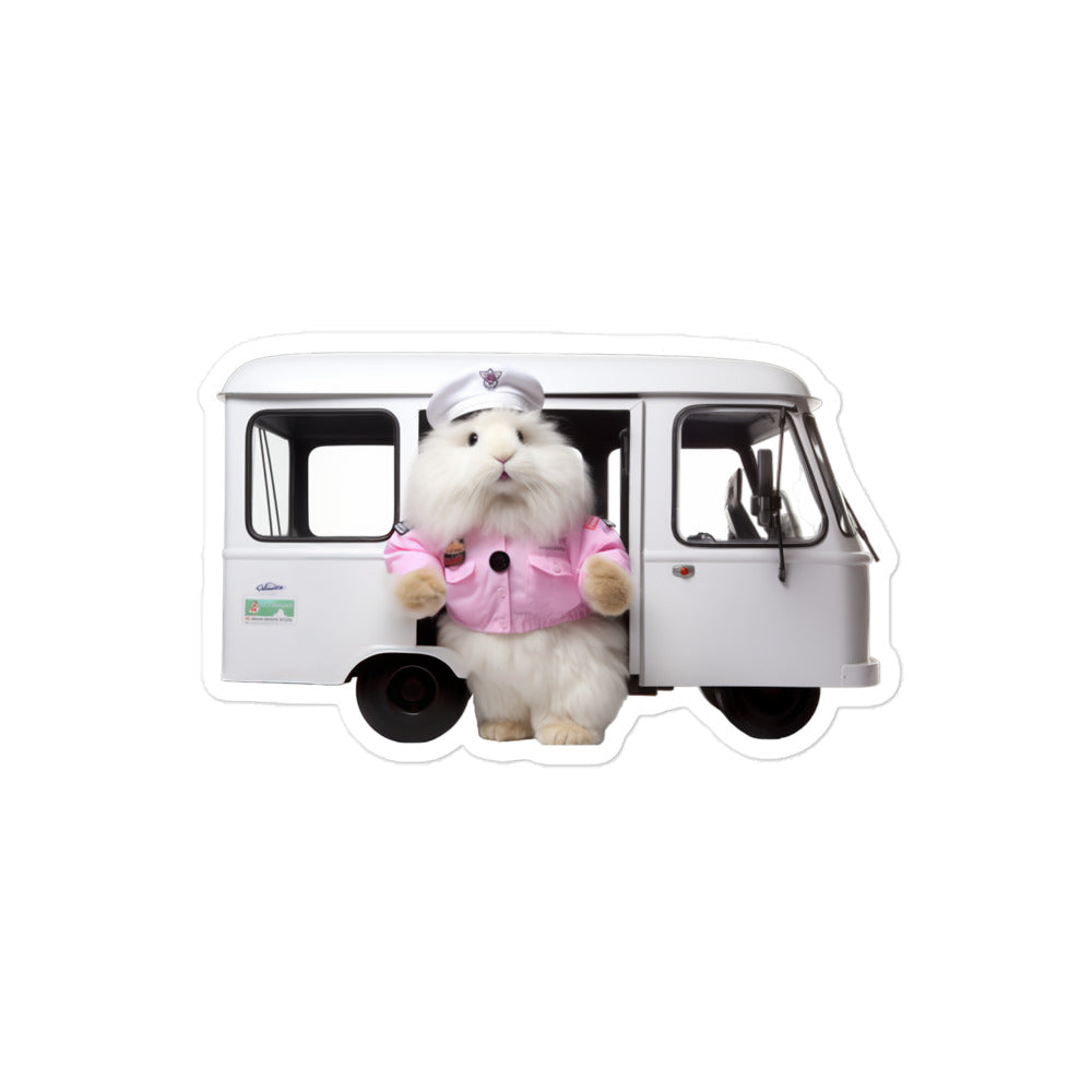 Angora Transit Operator Bunny Sticker - Stickerfy.ai