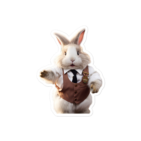 Angora Transit Operator Bunny Sticker - Stickerfy.ai