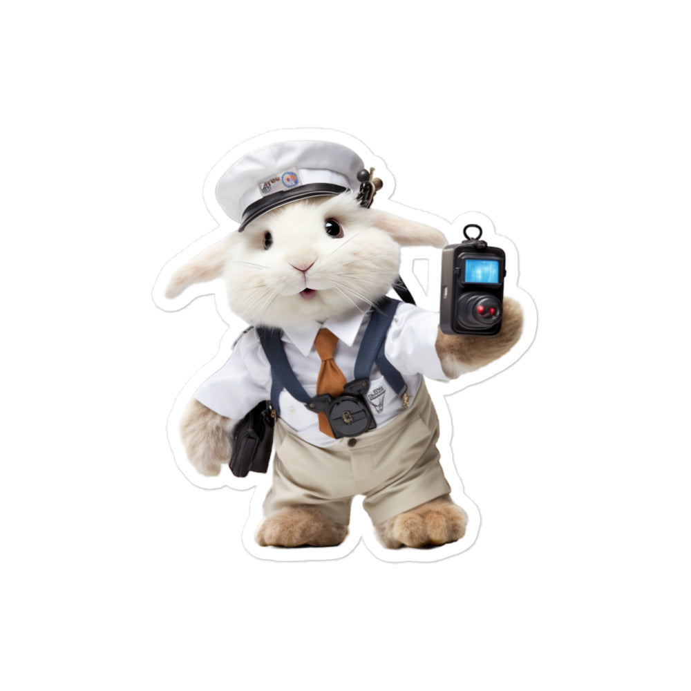 Angora Transit Operator Bunny Sticker - Stickerfy.ai